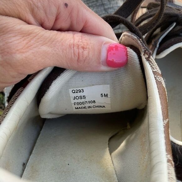 Coach Brown Suede Signature Canvas Lace Up Sneakers 5 - Picture 8 of 10